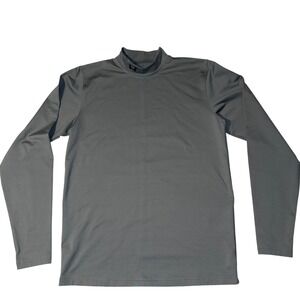 Under Armour ColdGear Mens Large Gray Mock Neck Long Fitted Base Layer Shirt
